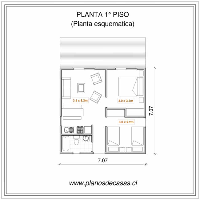 Plano de Plano Casa Calafquen