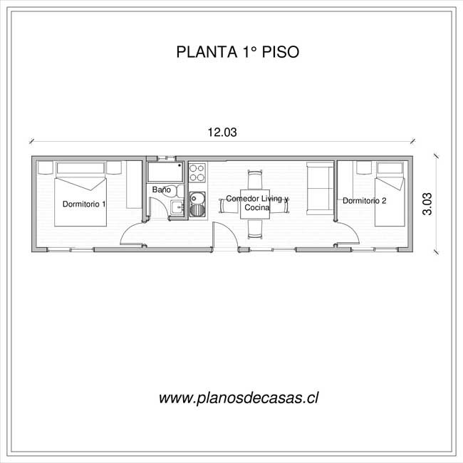 Plano de Plano Casa Modular 36