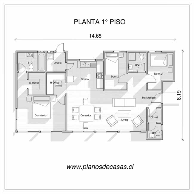 Plano de Plano Casa Bastia