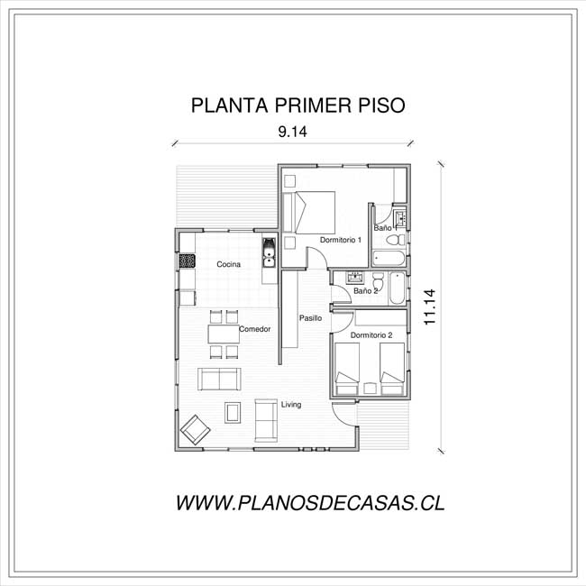 Plano de Plano Casa Bodorgan