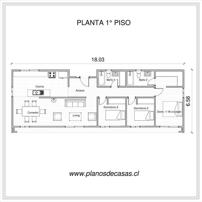 Plano de Plano Casa Modular 108
