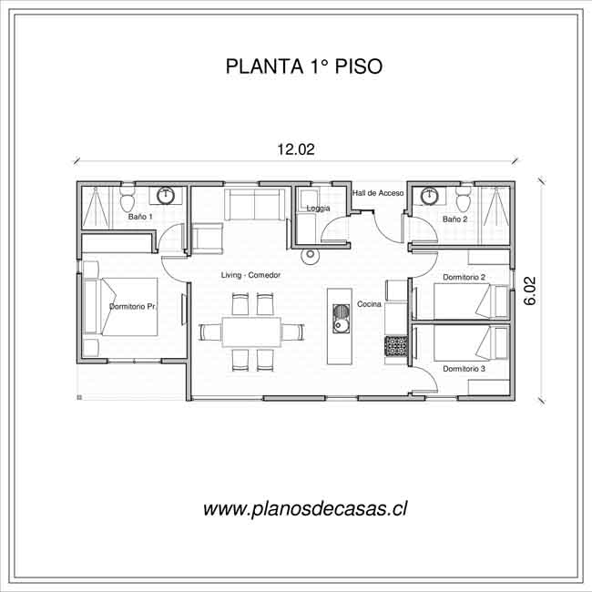 Plano de Plano Casa Modular 72