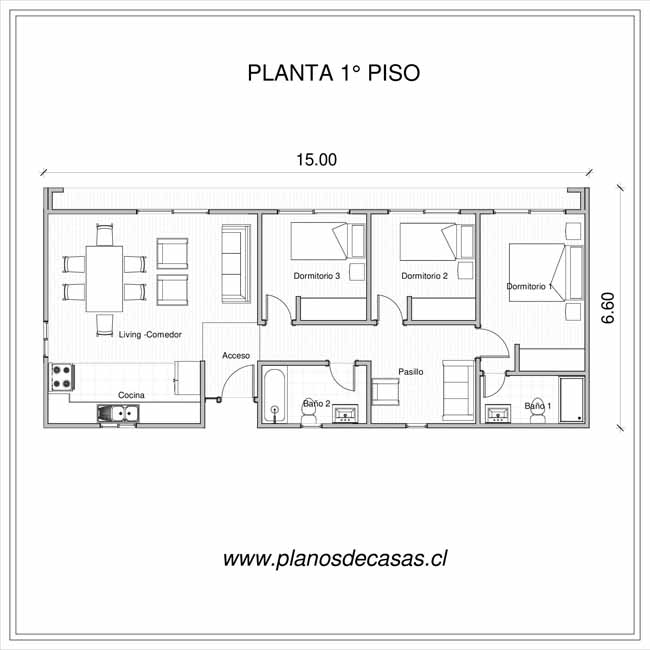 Plano de Plano Casa Modular 90