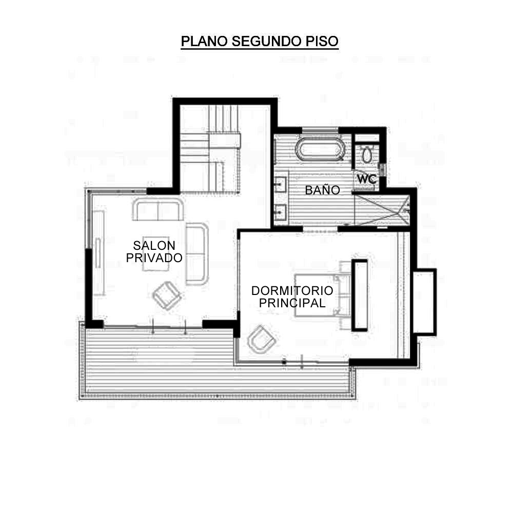 Planta Segundo Piso de Plano Casa Austin